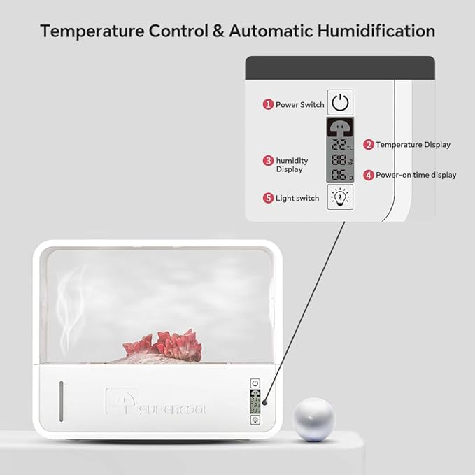 Indoor Mushroom Growing kit Includes Mushroom Grow Light,Fresh air System,Temperature,Automatic humidification for Shiitake Mushrooms,Lions Mane Grow kit,Gardening Gifts