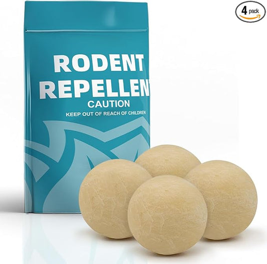 Rodent Repellent, Mice Repellent Indoor, Mouse Repellents Outdoor, Peppermint to Repel Mice and Rats, Mouse Deterrent, Rat Repellant for House, Mice Control for Car/Garage-4P