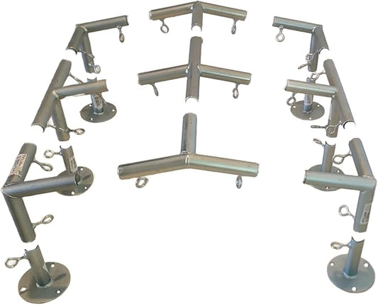 6 Leg Style Carport Canopy EMT Pipe Fittings Low Peak Connectors with 102 Degree Angle (Choose Size) (Connects 1-5/8" Pipe)