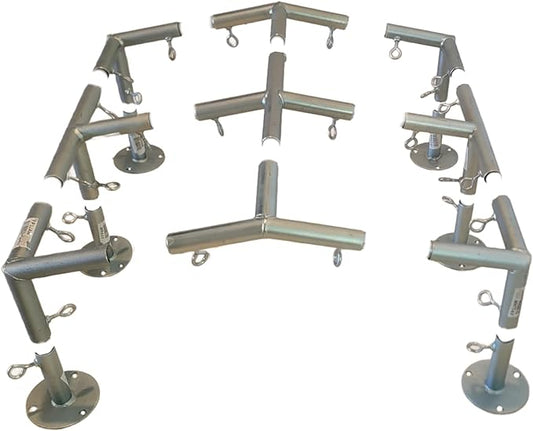 6 Leg Style Carport Canopy EMT Pipe Fittings Low Peak Connectors with 102 Degree Angle (Choose Size) (Connects 3/4" Pipe)