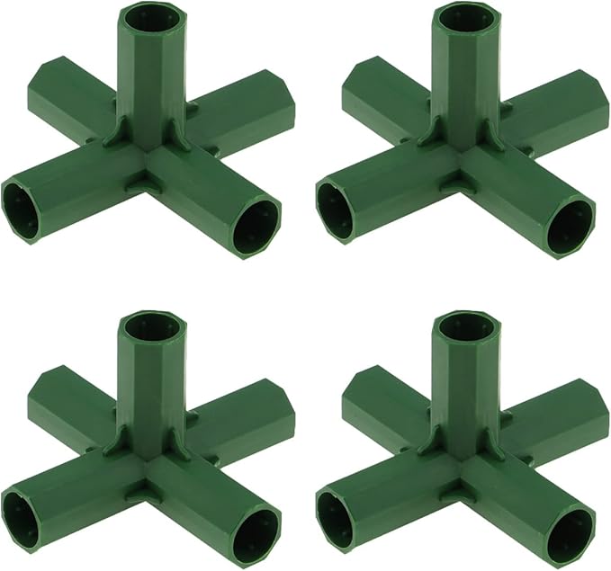 4 PCS 16mm Plastic Gardening Greenhouse Frame Building Connectors Pipe Fitting Heavy Duty Joint Tool Framework Drip Tubing Flower Stands Plant Stakes Fencing