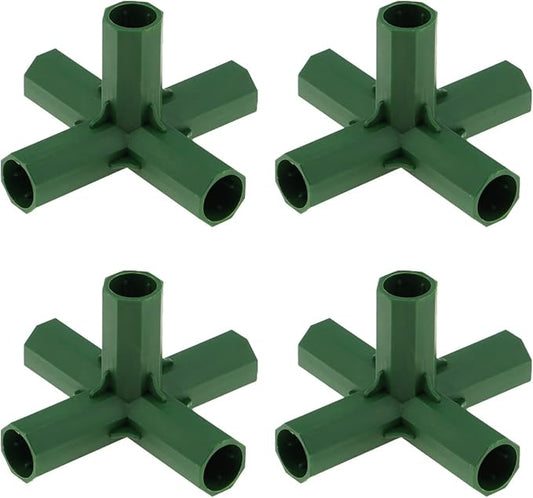 4 PCS 16mm Plastic Gardening Greenhouse Frame Building Connectors Pipe Fitting Heavy Duty Joint Tool Framework Drip Tubing Flower Stands Plant Stakes Fencing