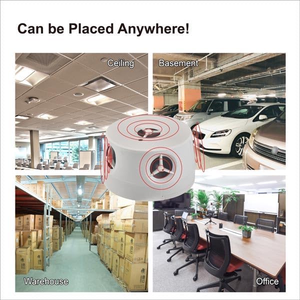 DigiMax 360° Rodent Repellent Mice Repellent Indoor ultrasonic Plug in with 5 Ultrasonic Speakers USB & Battery Powered Pest Control Basement Warehouse Storage Office Home (2-pc)