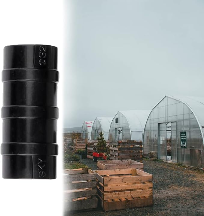 Mtsooning 32mm Greenhouse Frame Pipe Tube, 10 Pcs Plastic Garden Buildings Tube Clip, Black ABS Snap Clamp Tube Film Clip Connector for Sunshade Nets Frame Shelters Season Plant Supplies