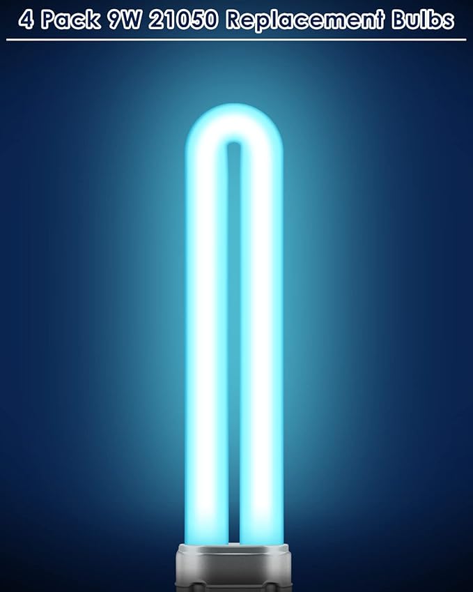 PACETAP 4 Pack 21050 9W U Shape Bulbs Replacement Compatible with DynaTrap Models DT3009, DT3019 and DT3039