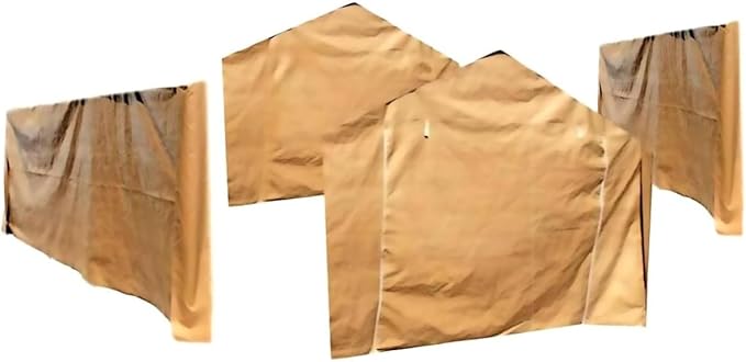 10x20 Sidewall Canopy Carport Tarp Set (4pc) Beige, UV Protected, Waterproof, Car Protection, Outdoor Events, Equipment Shelter