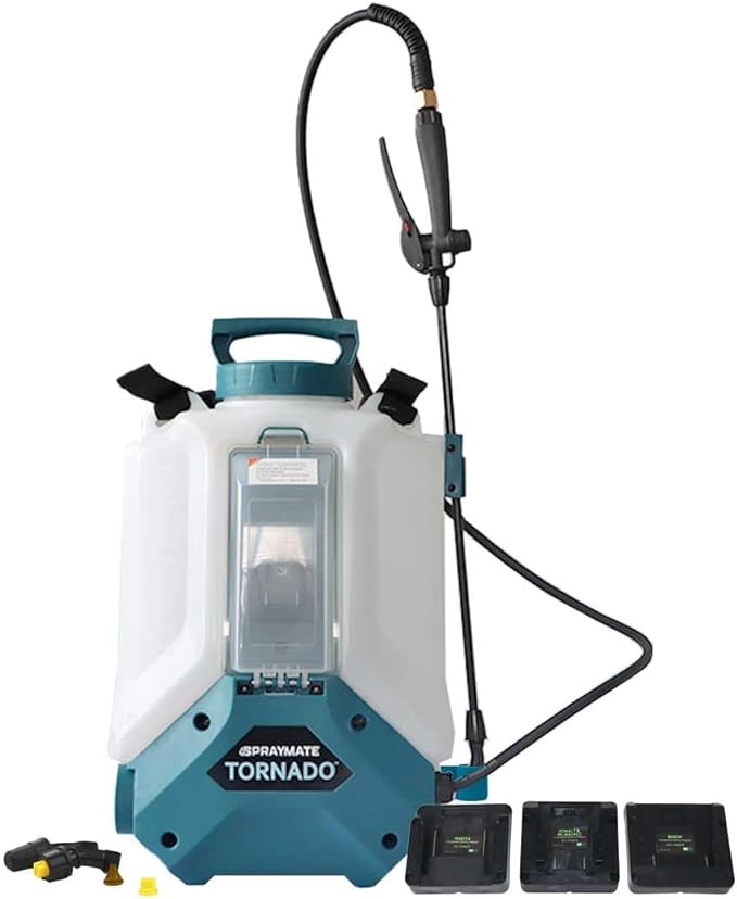 Tornado 4-Gallon Battery Powered Backpack Sprayer (2025 Model) – Lawn & Garden Sprayer, Compatible with FlowZone, DeWalt, Milwaukee, Makita & Bosch Batteries TOOL ONLY (Battery Not Included)