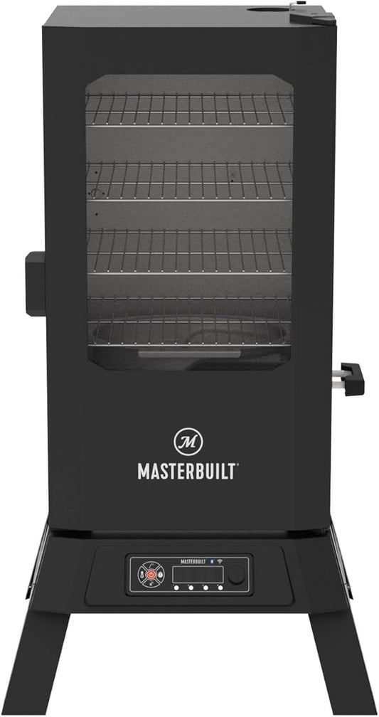 Masterbuilt®710 WiFi Digital Smoker, Vertical Design, 711 Cooking Sq. Inches, 4 Chrome Coated Smoking Racks, Wood Chip Loader, Electric Fuel Source to Plug in and Start Cooking, Black Model MB20070924