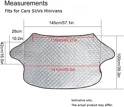 Beicarin Car Windshield Cover, Heavy Duty Ultra Thick Protective Windscreen Cover - Snow Ice Frost Sun UV Dust Water Resistent - Pefect Fit for Cars SUVs All Years Summer/Winter