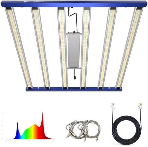 680W Led Grow Lights for Indoor Plants Full Spectrum Foldable and dimmable LED Grow Lights Daisy Chain 4x4/5x5ft Coverage Bar Style Growing Lamp for Indoor Plants
