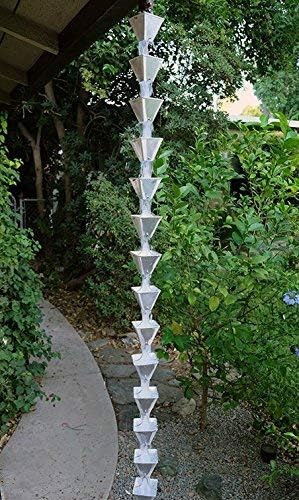 Nutshell Stores Medium Square Cups Rain Chain - Aluminum - 20 Feet