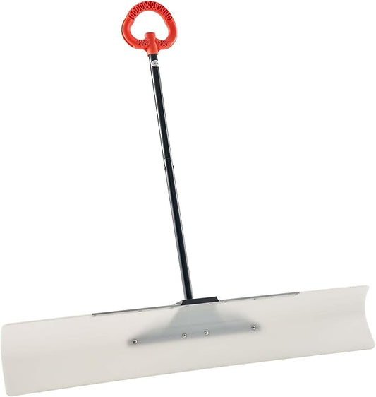 VEVOR Snow Pusher, 48 inch Wide Push Snow Shovel Plow for Driveway, Sidewalks and Doorways with Segmented Handle, Ergonomic Grip and HDPE Plastic Blade