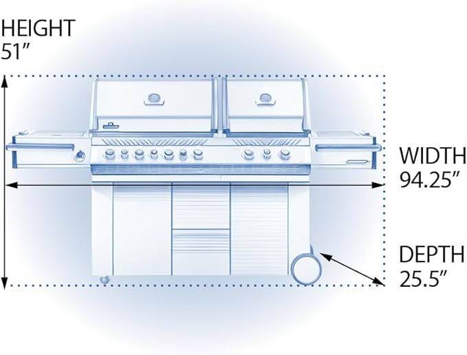 Napoleon PRO825RSBINSS-3 Prestige PRO 825 RSBI Natural Gas Grill, sq.in. + Infrared Rear & Bottom Range Burner, Stainless Steel