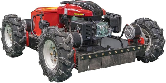 Remote Mower, Remote Control Lawn, Small Crawler Oil-Electric Hybrid Four-Wheel Drive Lawn Mowing and Weed Whacker, All Terrain Grass Cutter Yard Mower, 30° Climbing