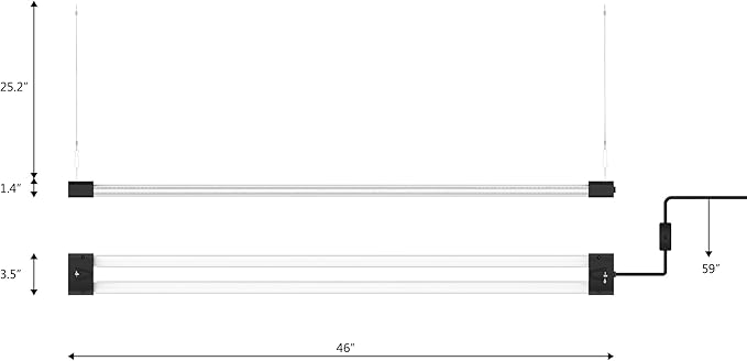 4FT LED Succulent Terrarium Plant Grow Light Linkable Full Spectrum Daylight with Enhanced 660nm Red and 450nm Blue LightTech Indoor Lighting Fixture (4 FT)