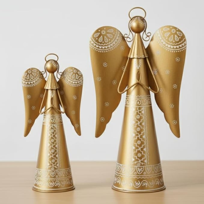 Regal Art & Gift Angel Statue - Metal Indoor/Outdoor Garden Statue Deals, Elegant Garden Decor, Beautiful Gifts for Women, Exquisite Angel Statues for Garden, 16-Inch, Gold