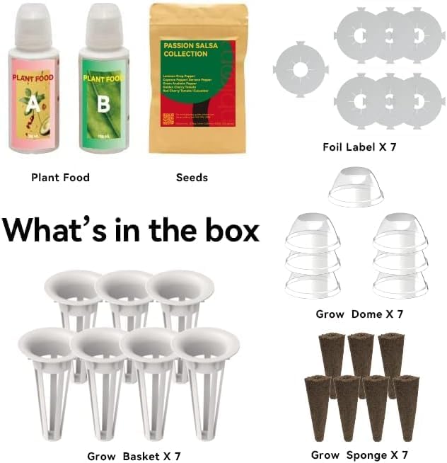 inbloom Salsa Seed Pod Kit for Aerogarden Hydroponics Growing System Kit, 7-Pods (350+ Seeds Included Cherry Tomato, Pepper & Cucumber), Grow Anything Hydroponic Supply for IDoo Ahopegarden