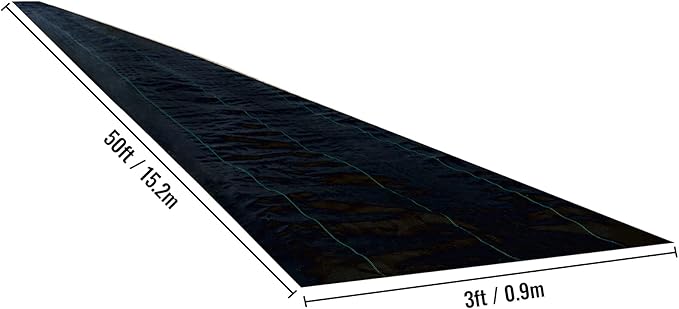 Happybuy 3FTx50FT 5OZ Garden Weed Barrier Landscape Fabric Heavy Duty, Weed Control Fabric for Garden, Weed Blocker Fabric, Geotextile Fabric Under Gravel, Driveway Fabric, Weed Mat Cloth Ground Cover