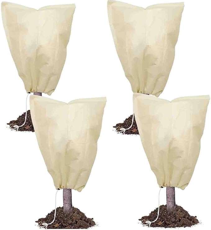 78x41inches Plant Covers Freeze Protection,4 Packs Thickened 2.82oz/yd²Frost Cloth for Outdoor Plants,Winter Tree Covers with Zipper&Drawstring,Plant Blanket for Winter Plant Covers Freeze Protection