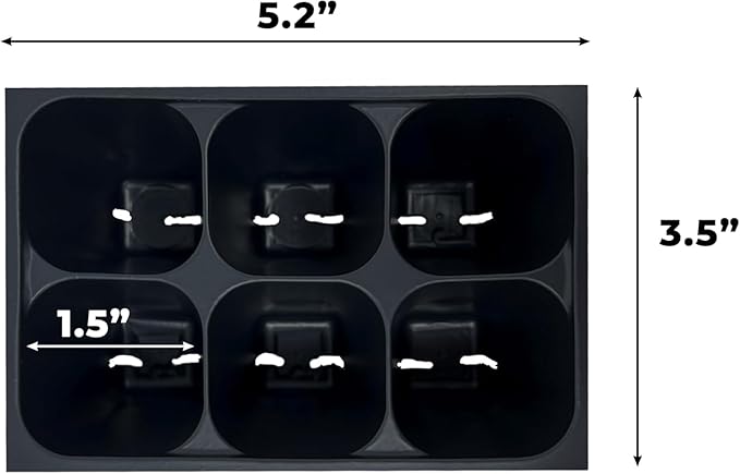 The Hydroponic City Seed Starter Trays, 216-Cell Seedling Starter Trays (36 Trays - 6 Cells Each) + Plant Stakes