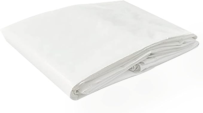 Tarps Now 50x100 Feet Poly Tarp |12 MIL Heavy Duty Waterproof Cover |Rip and Tear Proof Plastic Tarp with Rustproof Aluminum Grommets & Reinforced Edges |Ideal for Roof Repairs, Landscaping-White
