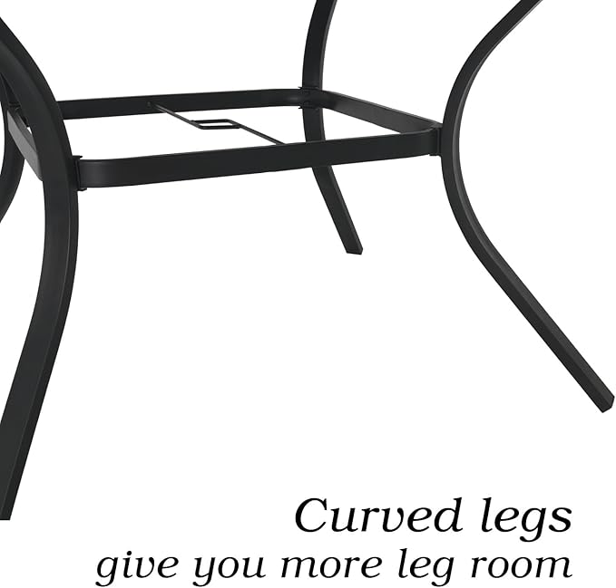 7-Piece Outdoor Dining Set, 58'' Round Table with 6 Swivel Chairs All Weather Furniture Set - Brown Style2