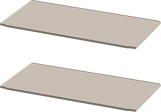 Patiowell Shelf of Plastic Outdoor Storage Cabinet, 26/50 Cu Ft Lockable Outdoor Storage Shed Waterproof Patio Tools Storage Box (2 Shelves),Beige