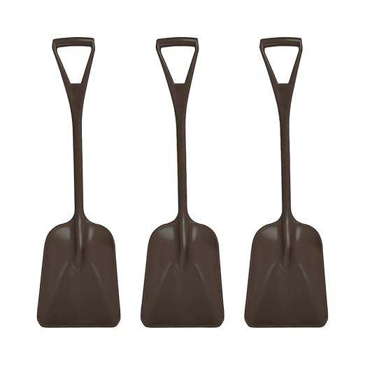 SPARTA 41076EC01 Plastic Sanitary Shovel, Food Safe Plastic Shovel For Commerical Kitchens, 11 Inches, Brown, (Pack of 3)