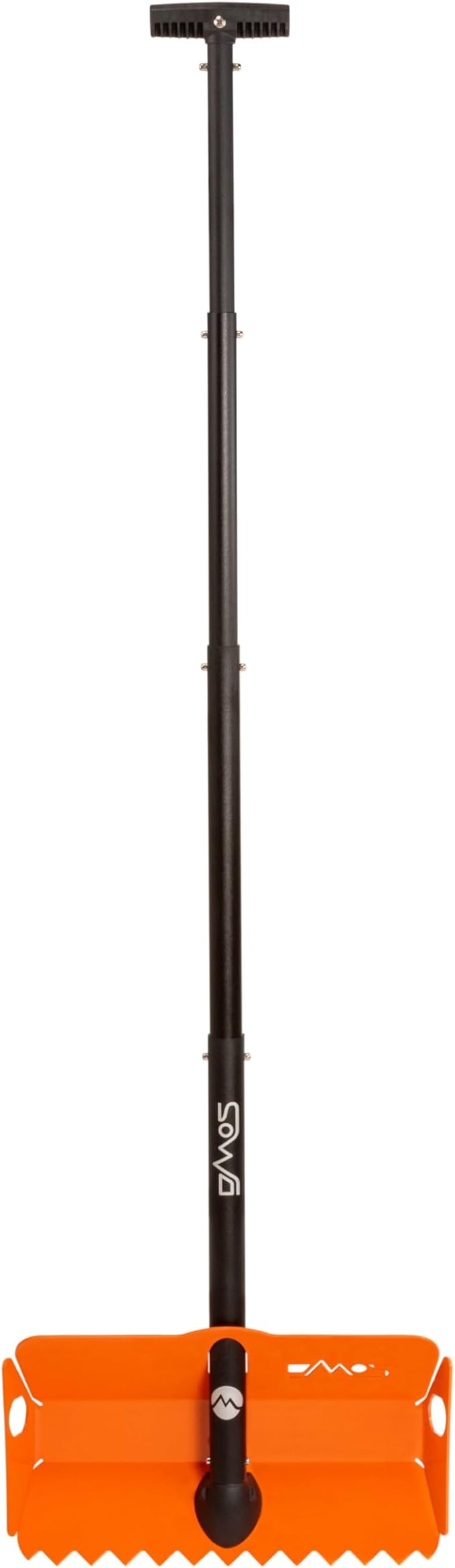 DMOS Stealth Shovel - Lightweight, Heavy-Duty Aluminum Sand & Snow Shovel with Extendable & Collapsible Handle for Camping, Overlanding, Survival, & Off-Road Use - Signal Orange - Regular