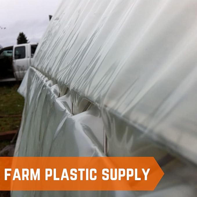 Farm Plastic Supply - Spring Wire & Lock Channel - (10 Pack) - Steel 6.5 ft Spring Lock Track & U-Channel Bundle for Greenhouse Plastic Polyethylene Film or Shade Cloth