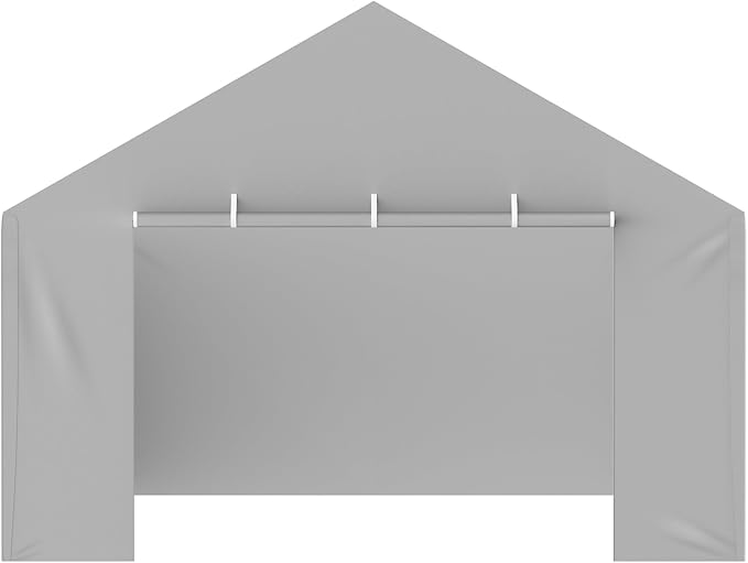 VEVOR Carport Replacement Canopy Cover Side Wall 13 x 20 ft, Garage Tent Shelter Tarp Heavy-Duty Waterproof & UV Protected, Easy Installation with Ball Bungees,Grey (Top and Frame Not Included)