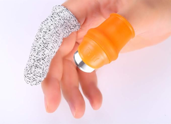 Garden Silicone Thumb Knife, Finger Knife-Plants Picking Trim Tools(L)