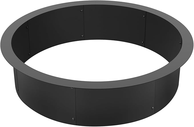 VEVOR Fire Pit Ring, 35-Inch Outer/31-Inch Inner Diameter, 10inch Height Fire Pit Insert, Heavy Duty Carbon Steel Liner DIY Campfire Ring Above or In-Ground, for Outdoor Camping, Bonfires