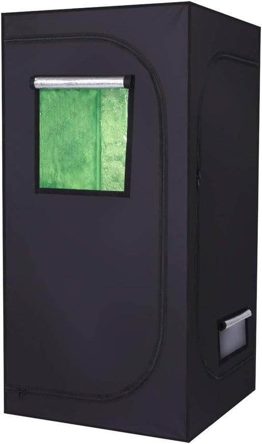 Outvita 32" x 32" x 63" Grow Tent, High Reflective Mylar Hydroponic Plant Growing Room with Removable Floor Tray & Observation Window for Indoor Plant Flower Herb