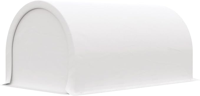 Outsunny 10' x 16' Carport, Heavy Duty Portable Garage Storage Tent with Large Zippered Door, Anti-UV PE Canopy Cover for Car, Truck, Boat, Motorcycle, Bike, Garden Tools, Outdoor Work, White