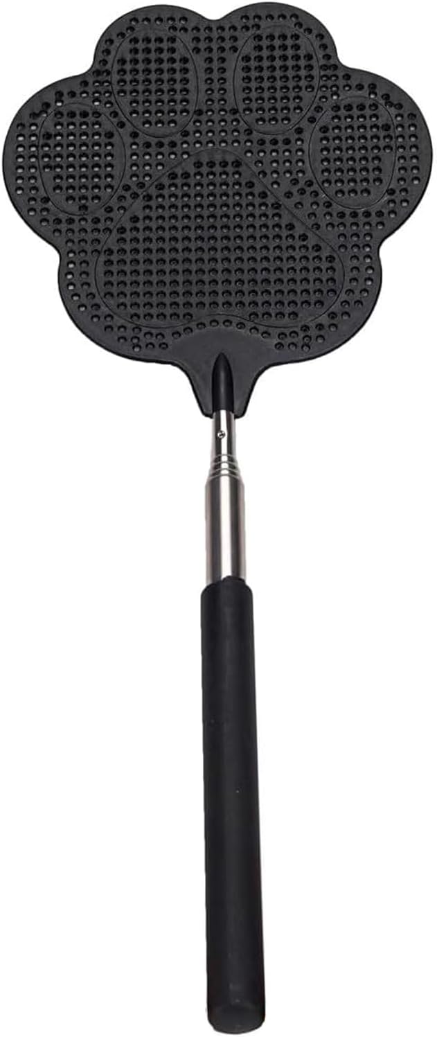 Fly Swatter, Elescopic Fly Swatters, FlySwatter for Indoors with Stainless Steel Handle 1PCS