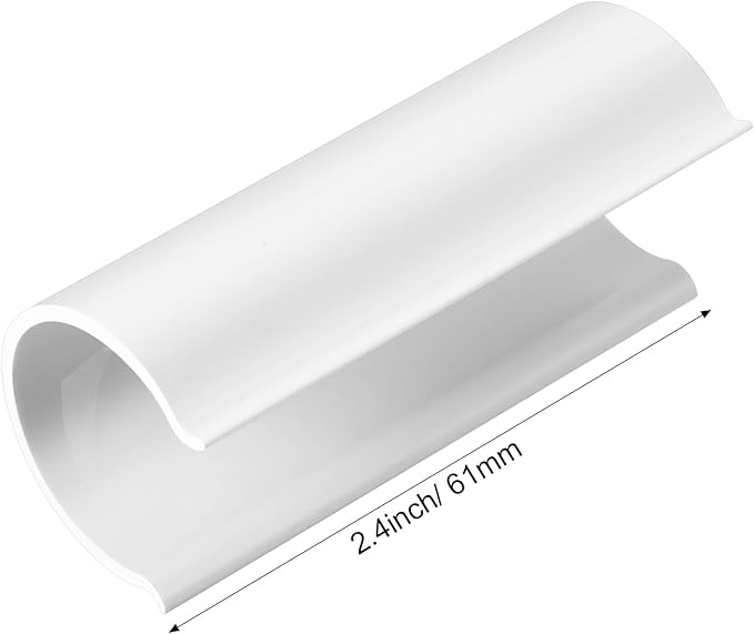 Jetec 64 Pieces Pool Cover Clamps for Above Ground Pools PVC Pipe Clips for Greenhouses, Row Covers, Shelters, Bird Protection, 2.4 Inches Long(3/4 Inch,White)