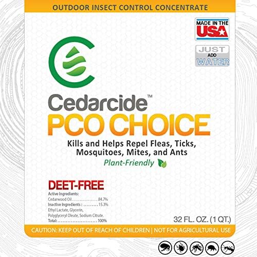 Cedarcide Outdoor Lawn and Garden Kit (Medium) Includes PCO Choice Cedar Oil Bug Killing Concentrate Quart and Insect Repelling Granules Kills and Repels Fleas, Ants, Mites, & Mosquitoes