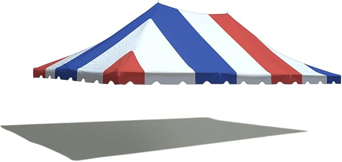 20' x 30' Party Tents Direct Replacement Weekender Pole Tent Top | 14oz Translucent Vinyl | Red, White and Blue | Outdoor | for Parties Weddings and Events | Commercial and Residential Use (TOP ONLY)
