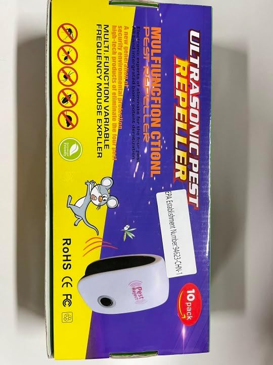 2025 10Pack Ultrasonic Pest Repeller Electronic Mouse Repellent Ultrasonic Plug in Mice Repellent Indoor Sonic Electronic Rodent Repellent Plug in Pest Control for Insect,Cockroach,Rat,Spide,AntBugs