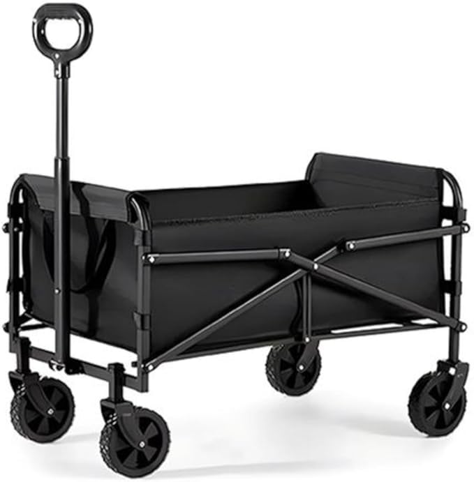 Heavy-Duty Collapsible Cart with Wheels – 220 lbs Capacity, Foldable Utility Cart for Camping, Beach, Sports, Garden & Grocery Use