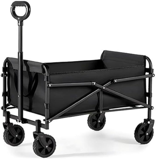 Heavy-Duty Collapsible Cart with Wheels – 220 lbs Capacity, Foldable Utility Cart for Camping, Beach, Sports, Garden & Grocery Use