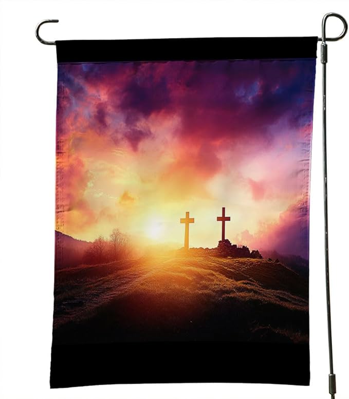 Cross Outdoor Garden Flag 12X18 Inches Double Sided Seasonal Garden Flag