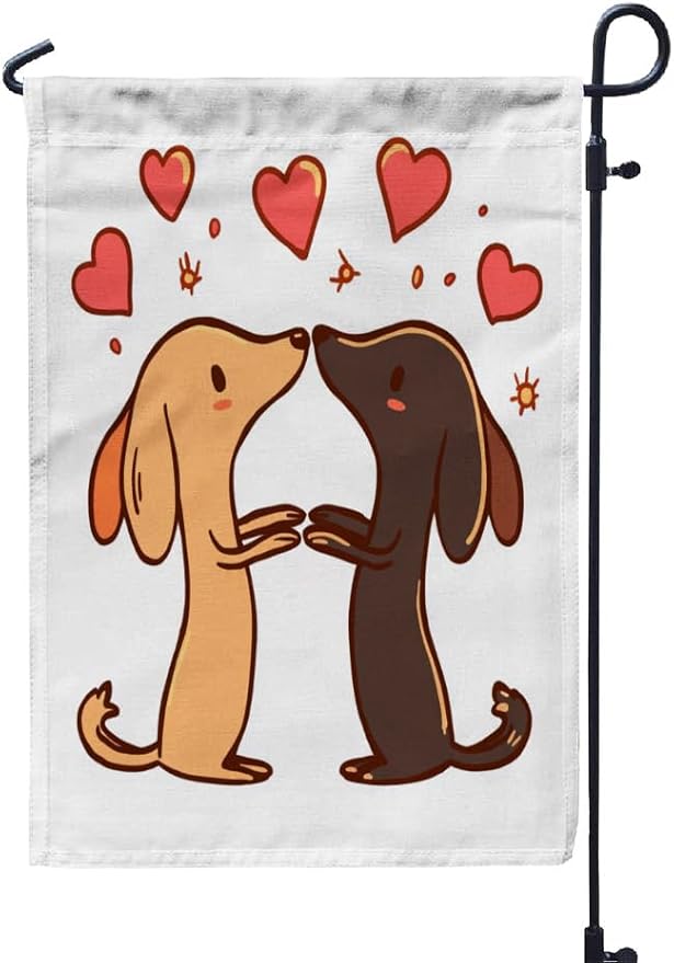 Loving dog Outdoor Garden Flag 12X18 Inches Double Sided Seasonal Garden Flag