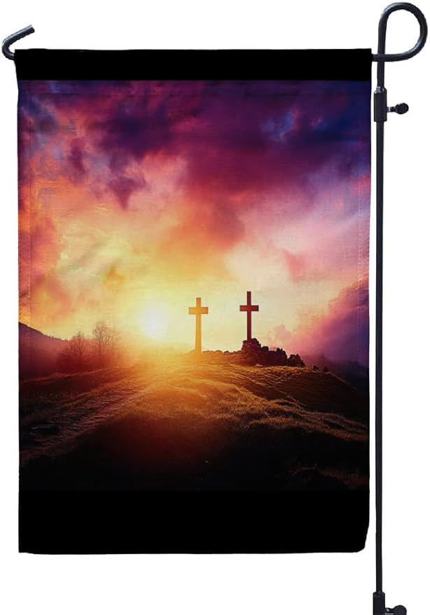 Cross Outdoor Garden Flag 12X18 Inches Double Sided Seasonal Garden Flag