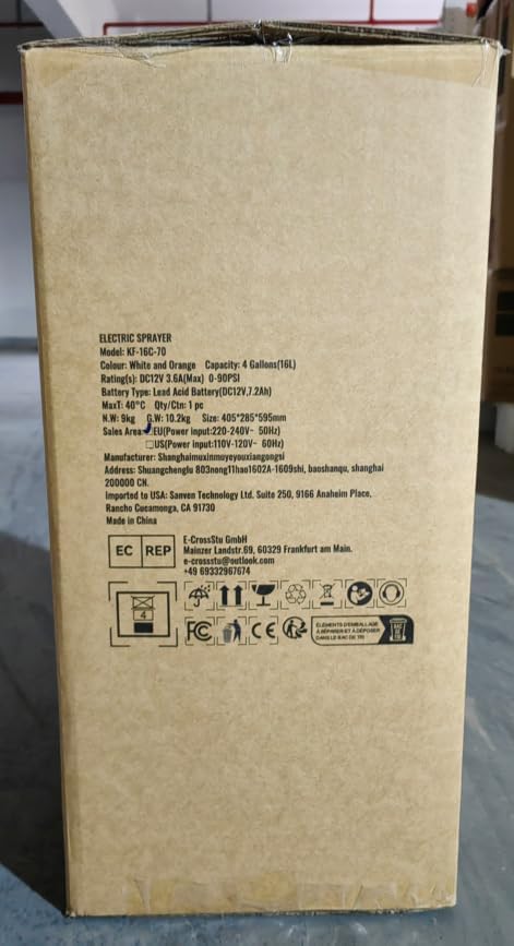 VEVOR 4 Gallon Battery Powered Backpack Sprayer with Wheeled Cart, Adjustable 0-94 PSI, 13FT Hose, 6 Nozzles, 2 Wands Included, Wide Mouth Lid for Weeding, Cleaning, Long Spray Time, White+Orange