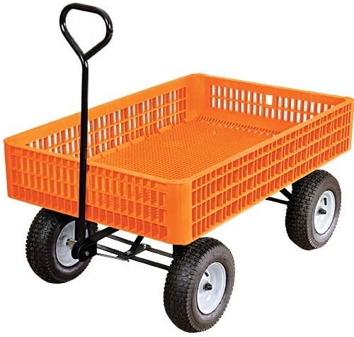 A.M. Leonard Orange Utility Wagon, 30 x 46 x 7.5 Inch Tray