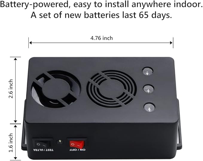 Rodent Repellent Battery Operated Ultrasonic Mouse Repeller for Car Engines Squirrel Pest Repeller Under Hood Rat Repellent Mice Deterrent for House Garage Attic Indoor 1 Pack