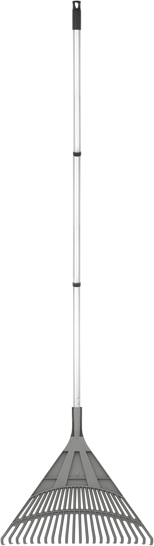 Superio Adult Rake with 3-Part Aluminum Handle, Durable Plastic Head to Sweep Leaves in Lawn and Tidying Up The Garden, 61"