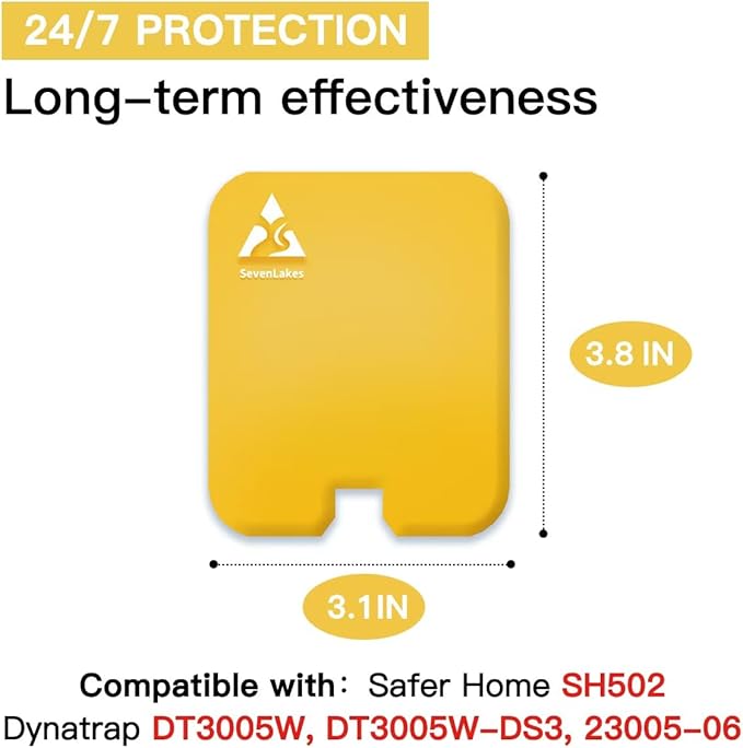 36 Pcs Sticky Refill Glue Cards, Compatible with Safer Home SH502, Dynatrap DT3005W-DS3, DT23005-06, Targets Moth, Fly, Mosquito, Gnat and More, Safe and Super Sticky (Macaron Yellow)